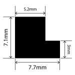 LP-SIL-10091 - Silicone L Profile 7.7mm x 7.1mm