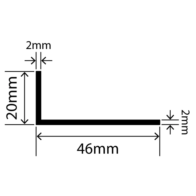 LP-SIL-10092 - Silicone L Profile 46mm x 20mm