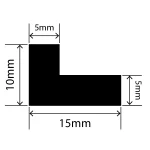 LP-SIL-10096 - Silicone L Profile 15mm x 10mm