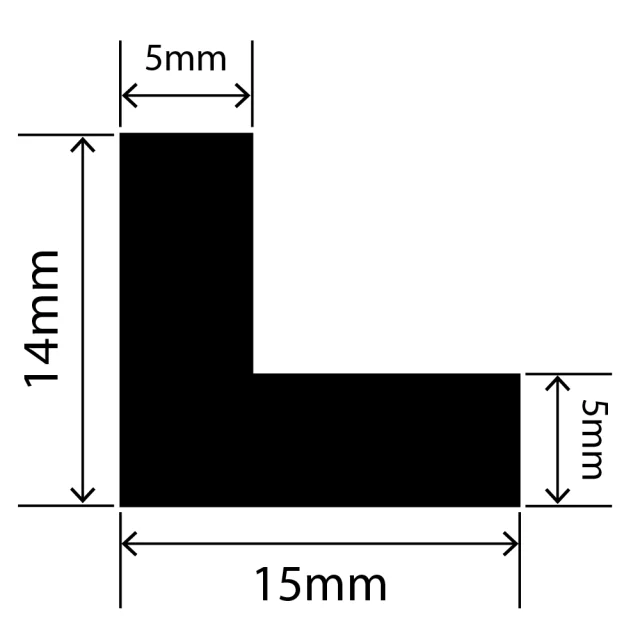 LP-SIL-10097 - Silicone L Profile 15mm x 14mm