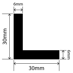LP-SIL-10098 - Silicone L Profile 30mm x 30mm