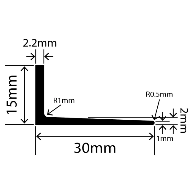 LP-SIL-10099 - Silicone L Profile 30mm x 15mm