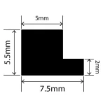LP-SIL-10101 - Silicone L Profile 7.5mm x 5.5mm