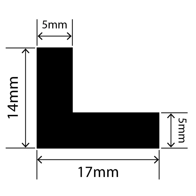 LP-SIL-10102 - Silicone L Profile 17mm x 14mm