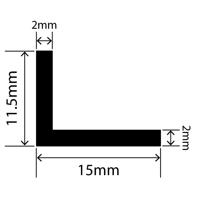 LP-SIL-10103 - Silicone L Profile 15mm x 11.5mm