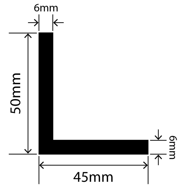 LP-SIL-10106 - Silicone L Profile 45mm x 50mm