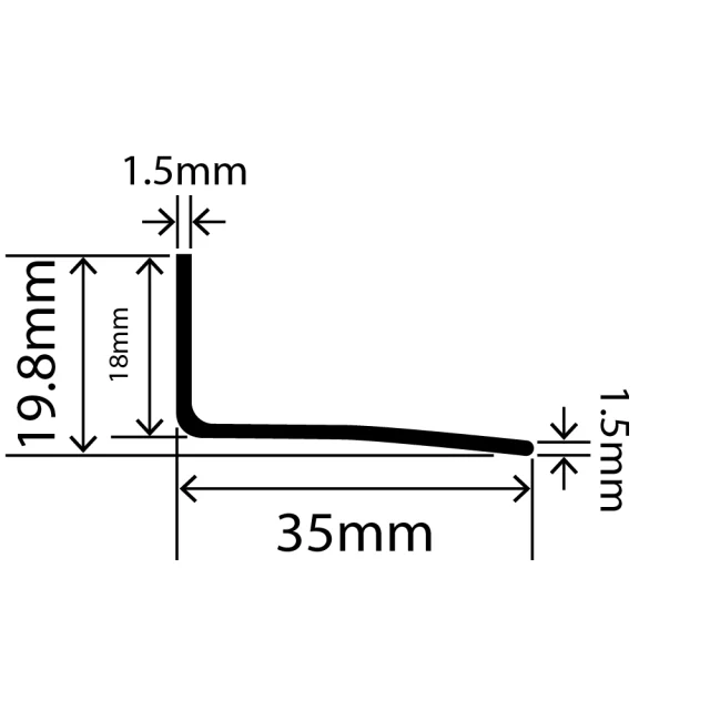 LP-SIL-10107 - Silicone L Profile 35mm x 18mm