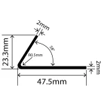LP-SIL-10108 - Silicone L Profile 47.5mm x 23.3mm