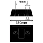 Rubber Dock Fender - 250mm x 100mm x 330mm - Dimensions