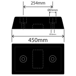 Rubber Dock Fender - 250mm x 100mm x 450mm - Dimensions