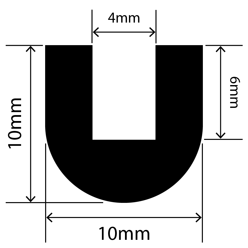 RCSRU10X10V - Silicone Round U Channel - 10mm x 10mm