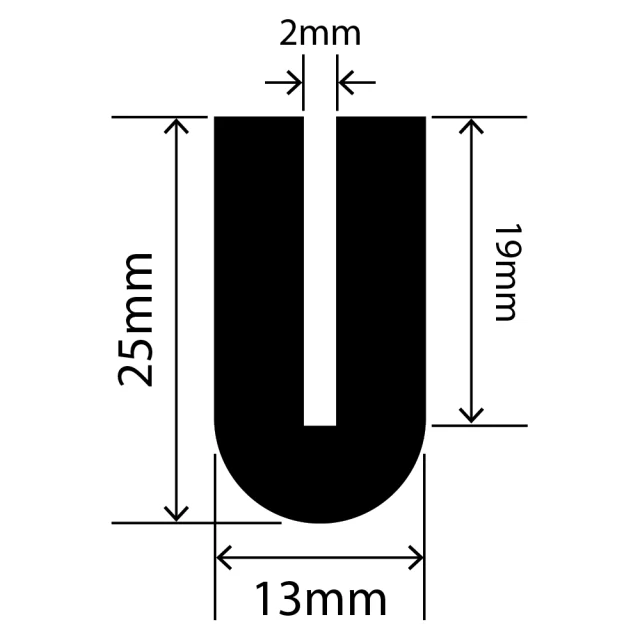 RCSRU13X25V - Silicone Round U Channel - 13mm x 25mm