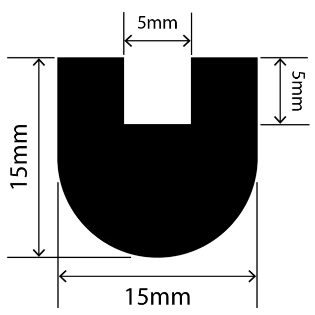 RCSRU15X15V - Silicone Round U Channel - 15mm x 15mm