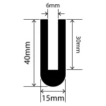 RCSRU15X40V - Silicone Round U Channel - 15mm x 40mm