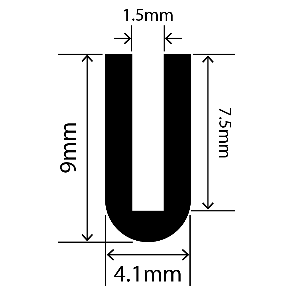 RCSRU4.1X9V - Silicone Round U Channel - 4.1mm x 9mm