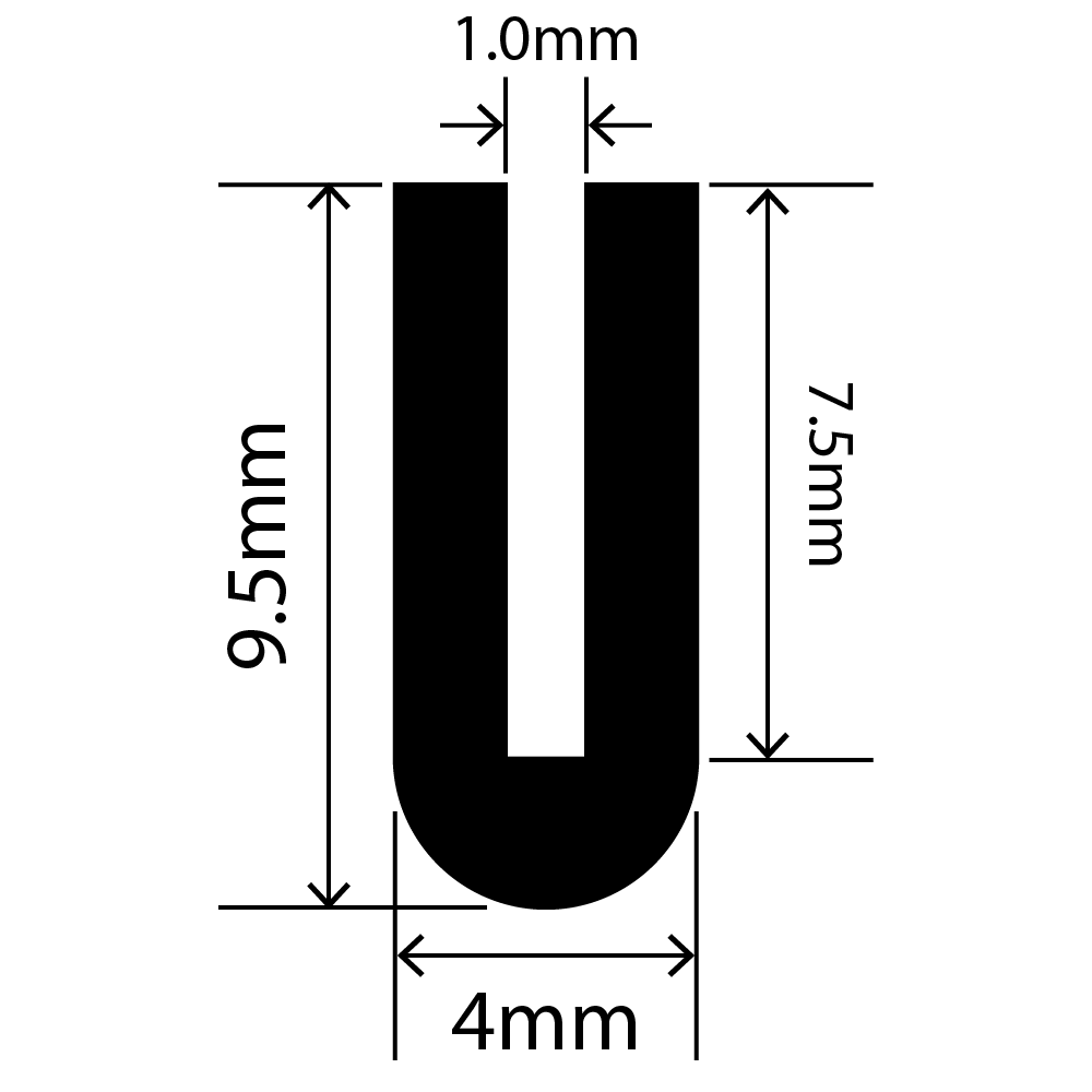 RCSRU4X9.5V - Silicone Round U Channel - 4mm x 9.5mm