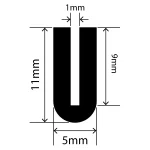 RCSRU5X11V - Silicone Round U Channel - 5mm x 11mm