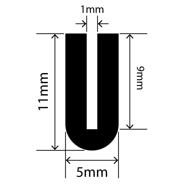 RCSRU5X11V - Silicone Round U Channel - 5mm x 11mm