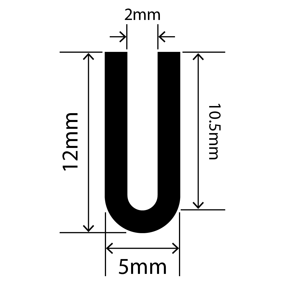 RCSRU5X12V - Silicone Round U Channel - 5mm x 12mm