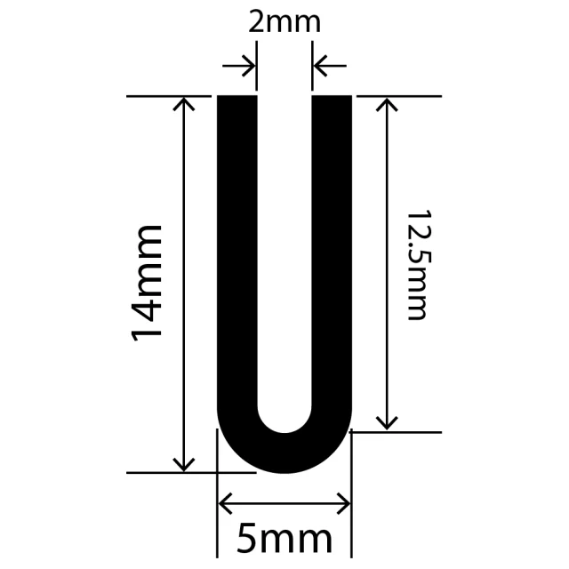 RCSRU5X14V - Silicone Round U Channel - 5mm x 14mm