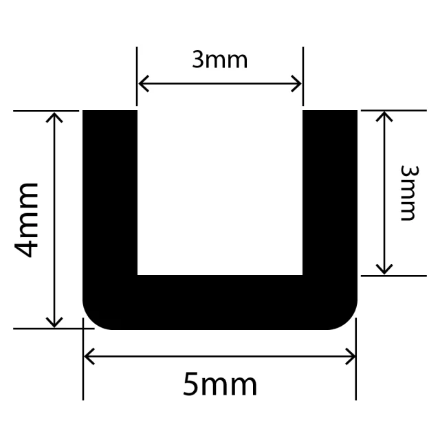 RCSRU5X4V - Silicone Round U Channel - 5mm x 4mm