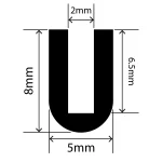 RCSRU5X8V - Silicone Round U Channel - 5mm x 8mm