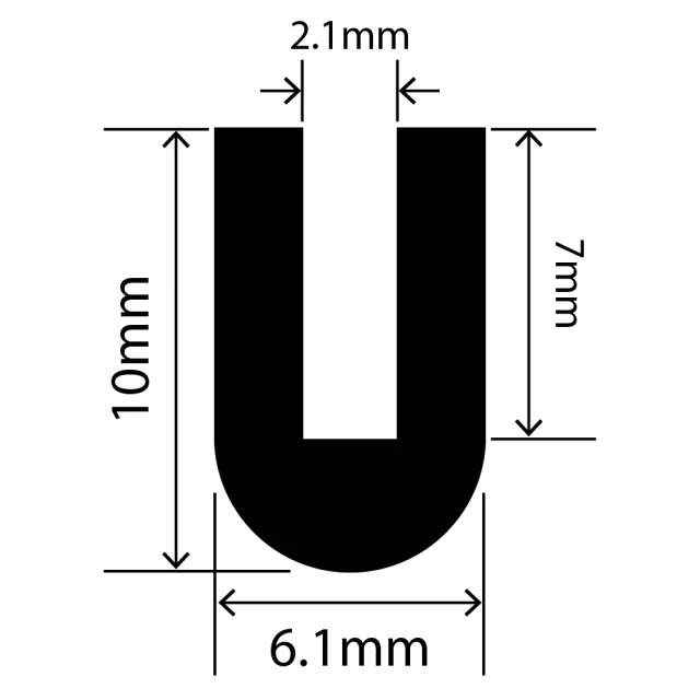 RCSRU6.1X10V - Silicone Round U Channel - 6.1mm x 10mm