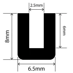 RCSRU6.5X8V - Silicone Round U Channel - 6.5mm x 8mm