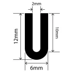 RCSRU6X12-2V - Silicone Round U Channel - 6mm x 12mm