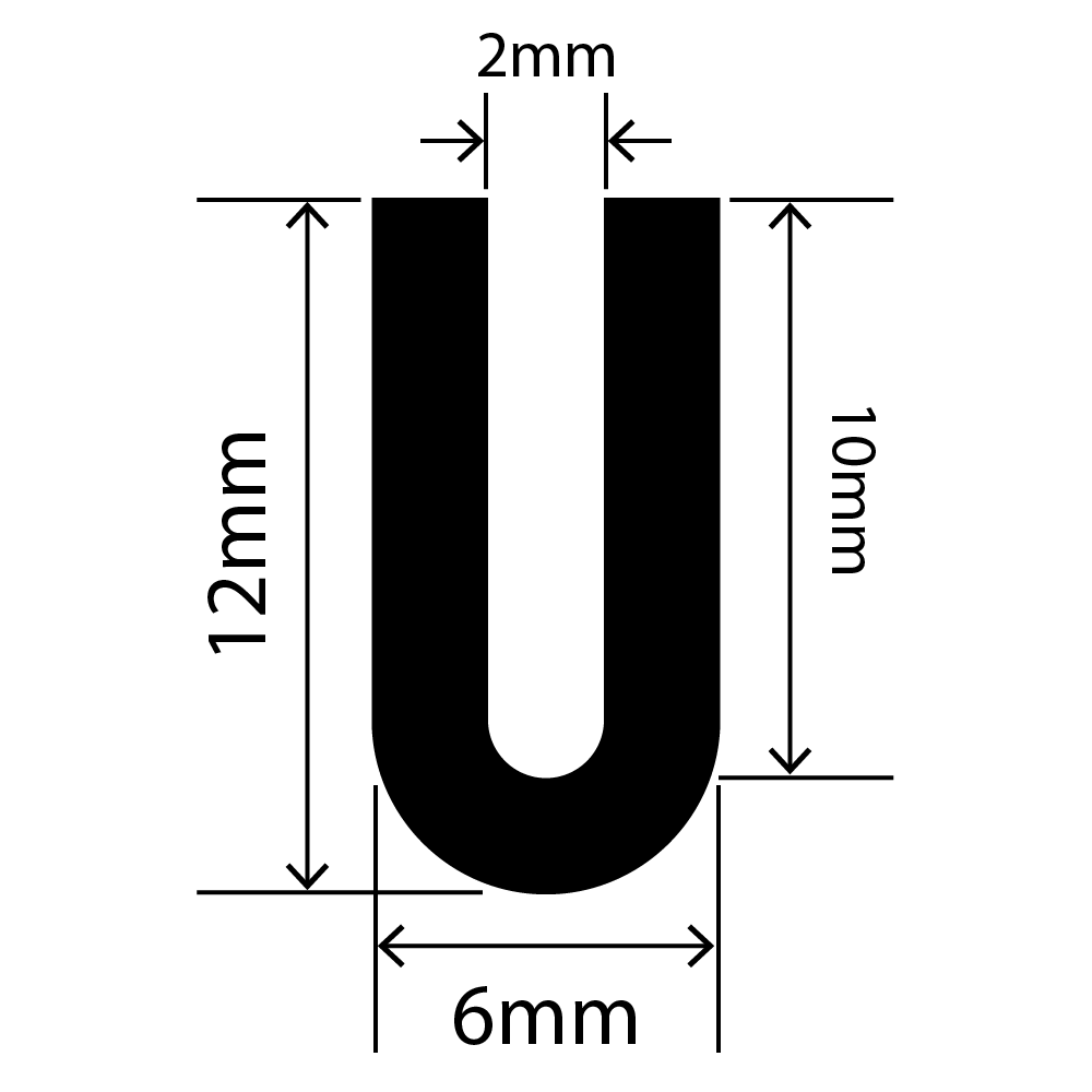 RCSRU6X12-2V - Silicone Round U Channel - 6mm x 12mm