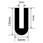 RCSRU6X12V - Silicone Round U Channel - 6mm x 12mm