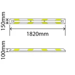 RC10-WS-150X100 - Rubber Wheel Stop - 100mm x 150mm x 1.82m - Profile drawing